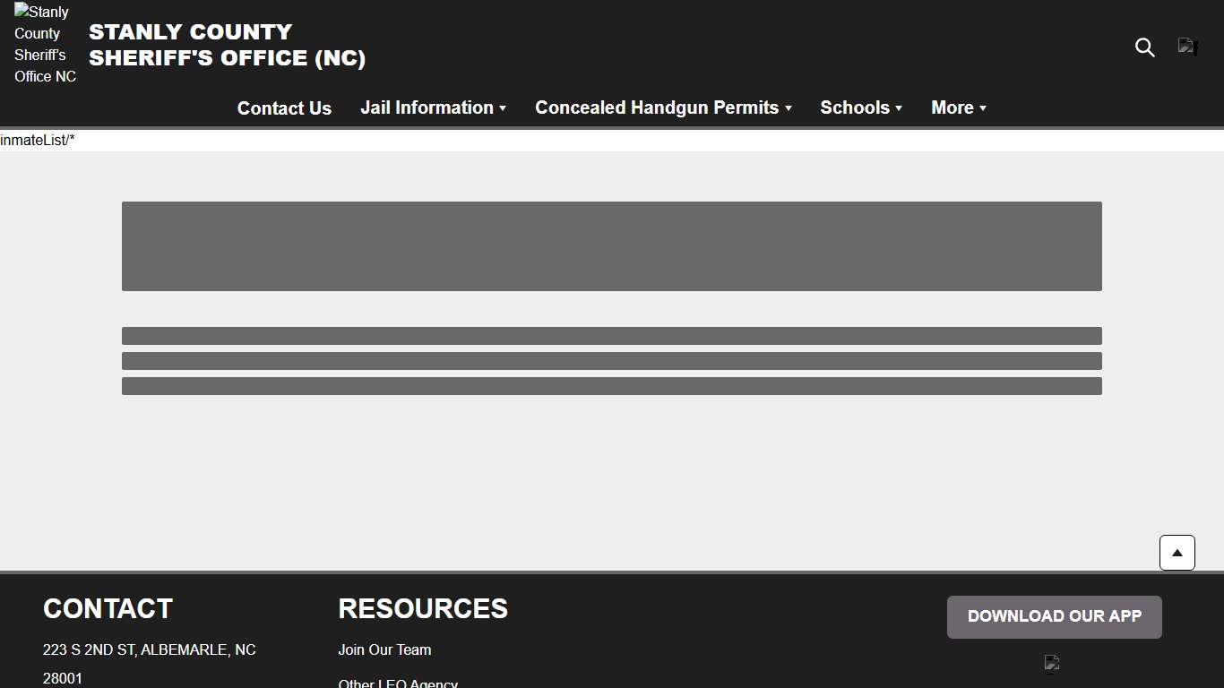 Inmates Stanly County Sheriff’s Office NC